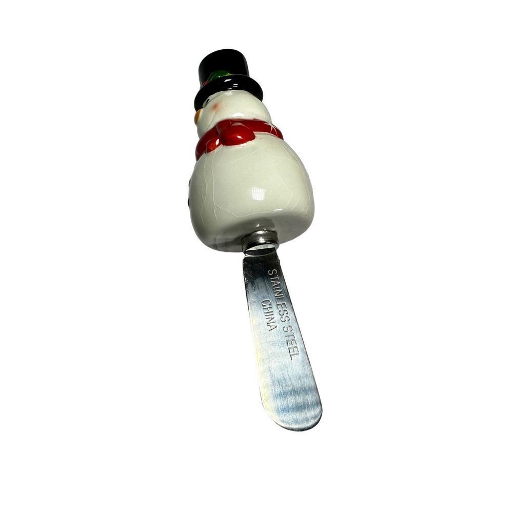 3 Section Divided Dish with Removable Snowman Spreader Knife​​​​​​ - Picture 7 of 8
